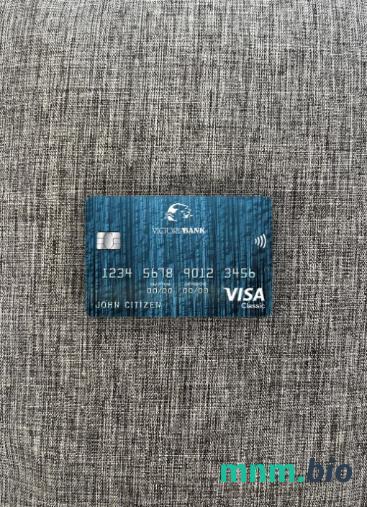 Moldova Victoriabank visa classic card wygląd fotograficzny skan PSD + zdjęcie